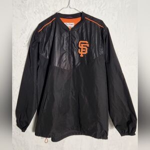 San Francisco Giants Pullover Windbreaker Majestic Authentic Collection Medium
